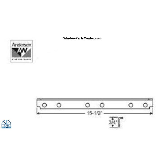 S1054 Andersen Casement Straight Arm Operator Track. Part Number  750-9052563, S1054,  Known Part Number Stamped On Track: 9052563 HCR, 9052583 HCR