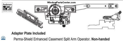 S1055 Andersen Perma-Shield Enhanced Casement Split Arm Operator. Known part numbers are: Known part numbers are: S1055, 2 1361399, 9400-7, C9400-1, F9400-8, 750-1361399