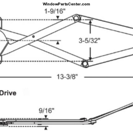 S1062 Roto X Drive And Pro Awning Window Operator - For Vinyl White / Pro-Drive Powder Coat Arms