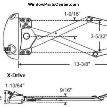 S1062 Roto X Drive and Pro Drive Awning Window Operator - For Vinyl Window Known Part Number: OP06-1507,OP05-2018, OP05-2017, OP06-7542-08, 203812, OP05-2044, OP05-2046, OP05-2047, OP05-2045, OP06-7546-26 PL1, 