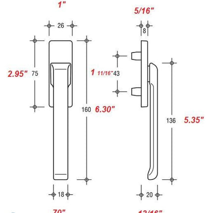 S1089 Gu Window Handle Dirigent F/af-F Flat Without Spindle 6-25223-00-0