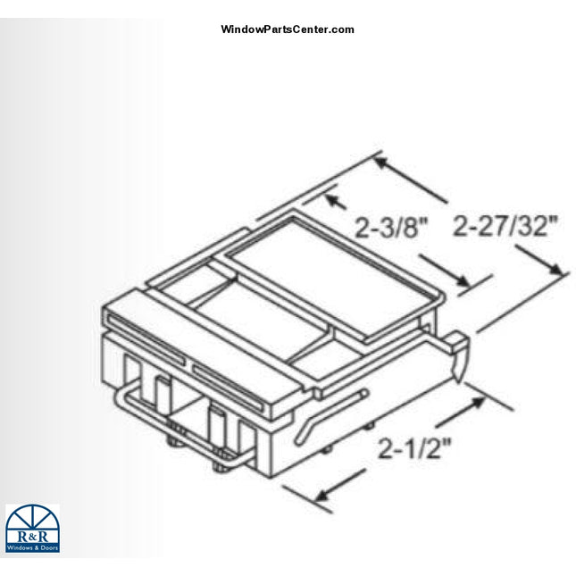 S1091 -Peachtree Casement Window Lock Latch. Ariel part number 35173010, 900-12199, 900-12199W Peachtree Ariel casement window lock latch 1982-1997