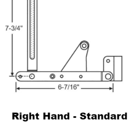 S1096 Peachtree Bottom Casement Hinge Assembly Right Hand / Standard Window Parts