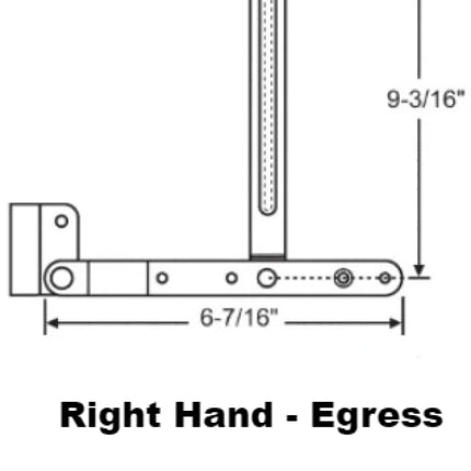 S1097 Peachtree Top Casement Hinge Assembly Right Hand / Egress Window Parts