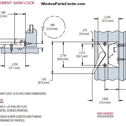 S1107 Amesbury Truth 16 Series Homegard Casement Window Sash Lock Window Parts