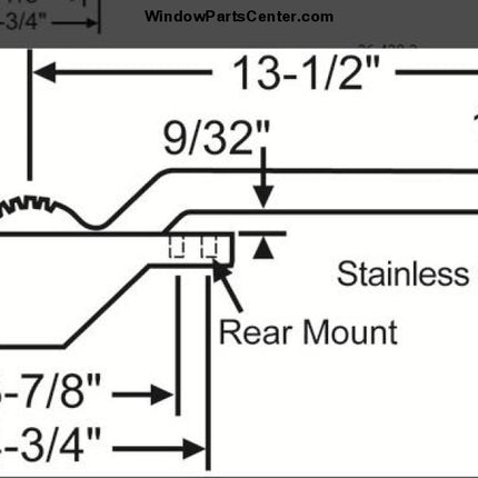 S1119 Amesbury Truth Single Arm Casement Operator Rear Mount Stainless Steel Roller