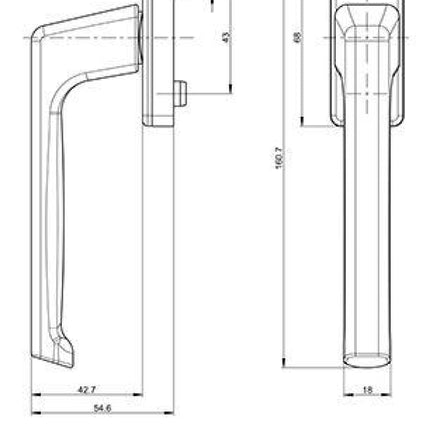 S1121 Gu Window Handle Dirigent-F Without Spindle 6-28072-00-0 Tilt And Turn Turn