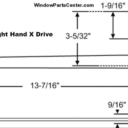 Roto X Drive And Pro 13-1/2 Inch Single Straight Arm Operator For Vinyl Casement Windows / White