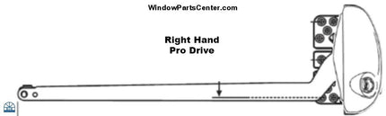 Roto X Drive And Pro 13-1/2 Inch Single Straight Arm Operator For Vinyl Casement Windows / White