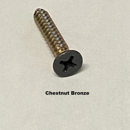Replacement Window Lock And Keeper Screws Philips 1 Inch X #8 4 Pack / Chestnut Bronze Screw