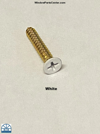 Replacement Window Lock And Keeper Screws Philips 1 Inch X #8 4 Pack / White Screw