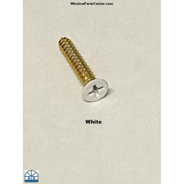 Replacement Window Lock And Keeper Screws Philips 1 Inch X #8 4 Pack / White Screw