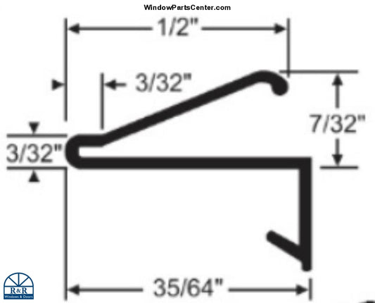 S2007 - Tan Leaf Seal Weather Strip Stripping