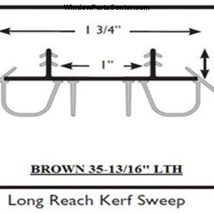 S3001 Therma Tru Door Sweep Long Reach Kerf Sweep Color Brown. Length 35 13/16 inch