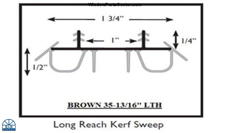 S3001 Therma Tru Door Sweep Long Reach Kerf Sweep Color Brown. Length 35 13/16 inch