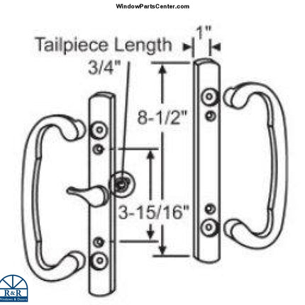 S3006 C Elite Center Latch Handle Set By Sash Controls - Non Keyed.  Number Stamped On Back of Plate: 2265  Brand: Sash Controls, Accent Door