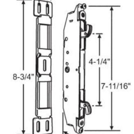 S3009 - Vanguard Mortise Lock Box Sliding Patio Door Known Brands: Fasco and Vanguard. PO# 31729,  Pat.# US6672632, VA-3200115