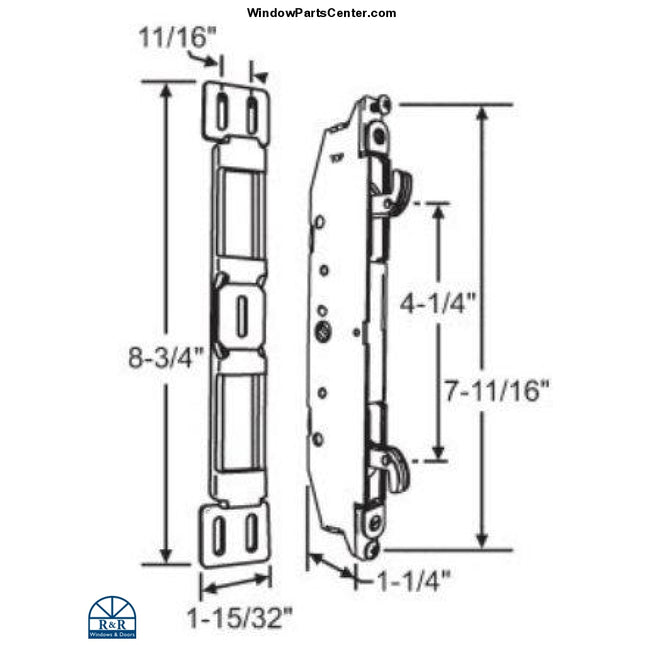 S3009 - Vanguard Mortise Lock Box Sliding Patio Door Known Brands: Fasco and Vanguard. PO# 31729,  Pat.# US6672632, VA-3200115