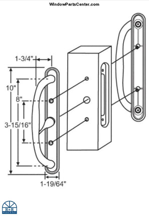Amesbury Truth Olympus Center Latch Handle Set For Sliding Patio Doors