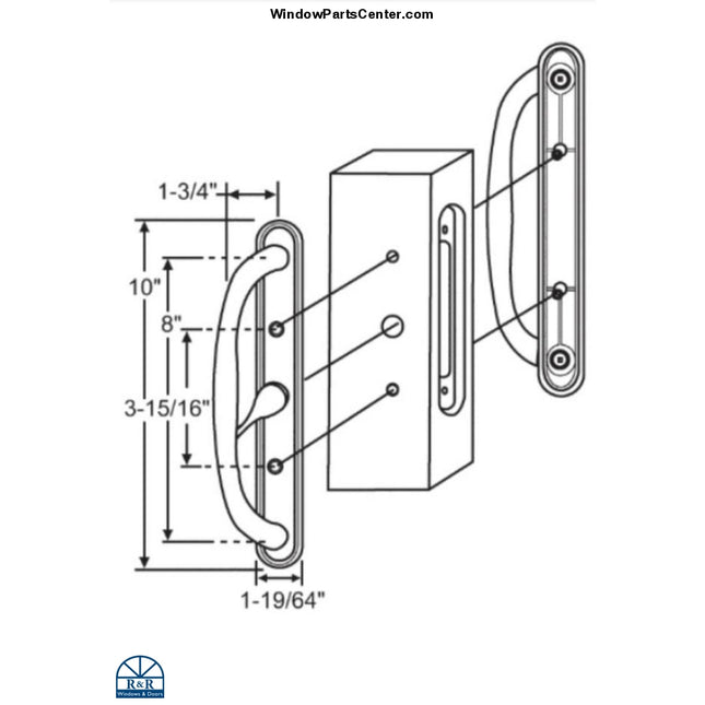 Amesbury Truth Olympus Center Latch Handle Set For Sliding Patio Doors