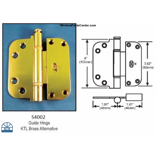 Hoppe 2-D Adjustable Door Hinge  - Guide Hinge Horizontal Adjustment. Part Number: 122340200, 850-8755099 and Pat Nr. 5.701.636, 56-223PB. Known to work on: Semco Doors, Hoppe Hardware, Hoppe Columbus, Windsor Guide Hinge and Superior Doors 