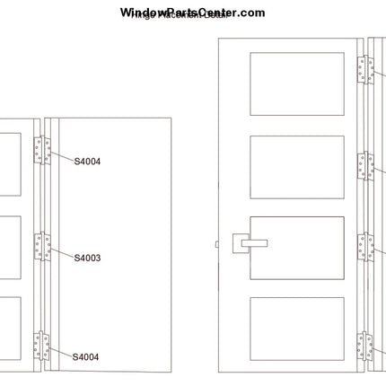 S4003 - Set Hinge Vertical Adjustable Door