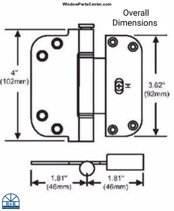 S4004 - Horizontal Adjustable Guide Door Hinge