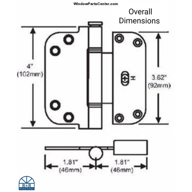 S4004 - Horizontal Adjustable Guide Door Hinge