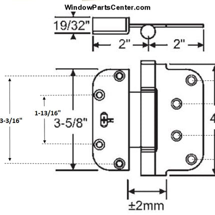 S4010 HTL Ultimate 2-D Hinge - Hoppe Guide Hinge Adjustable Known Part # 850-8762435,  Pat.Nr. 5.701.636