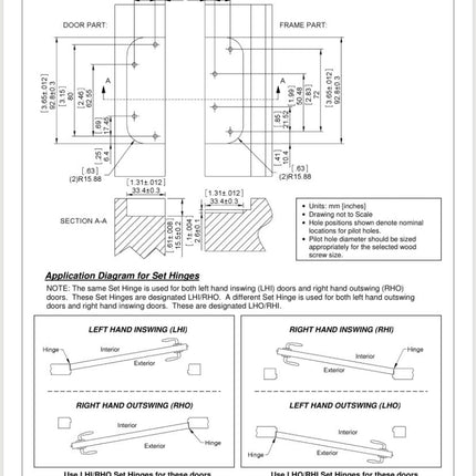 S4011 Hoppe Adjustable Door Hinge - Set