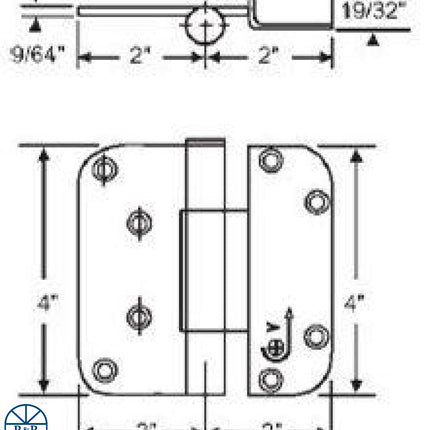 S4013 Hoppe Millennium Adjustable Hinge - 2-D Set Hinge - Peachtree Weathershield Door Hinge Pat.Nr. 5.701.1636, 122210600, 850-8758419