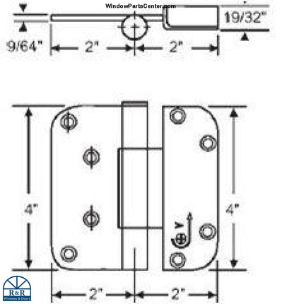 S4013 Hoppe Millennium Adjustable Hinge - 2-D Set Hinge - Peachtree Weathershield Door Hinge Pat.Nr. 5.701.1636, 122210600, 850-8758419