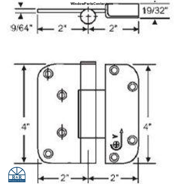 S4013 Hoppe Millennium Adjustable Hinge - 2-D Set Hinge - Peachtree Weathershield Door Hinge Pat.Nr. 5.701.1636, 122210600, 850-8758419