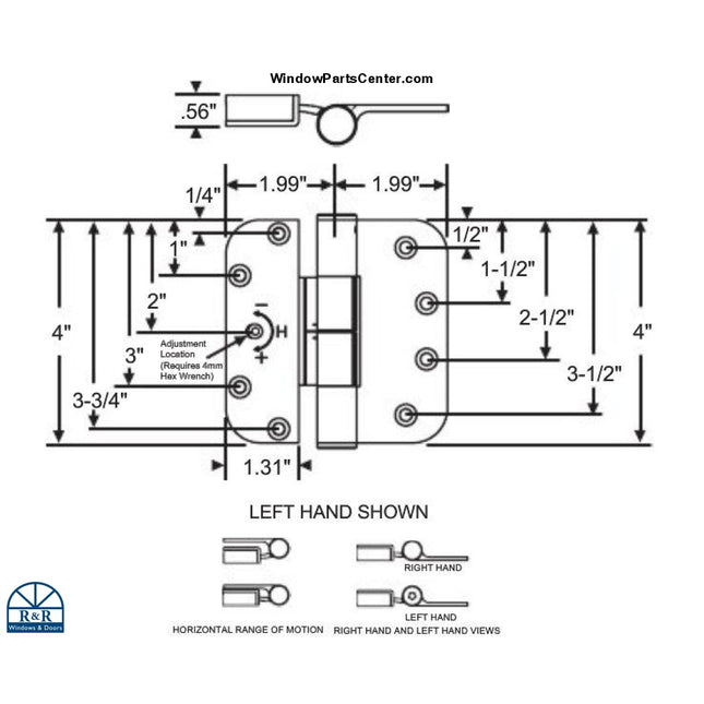 S4015 - Truths Sentry Adjustable Hinges - Guide Hinges