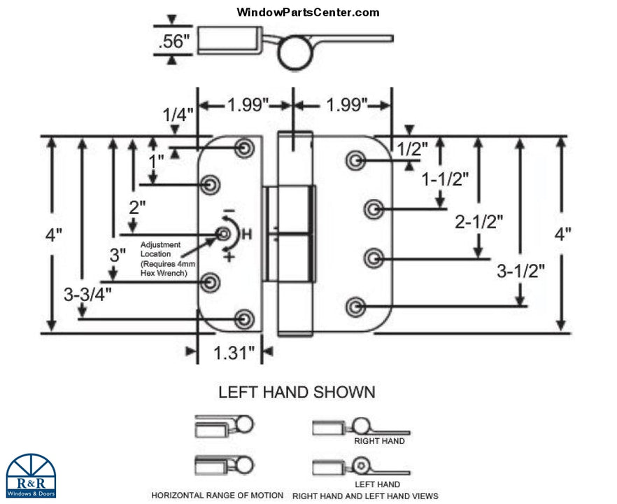S4015 Truths Sentry Adjustable Door Hinge Guide Hinges R&R