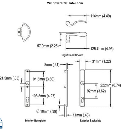 S4100  Active Style - Hoppe Munchen Series M112Pl/216N Swinging Door Handle Sets
