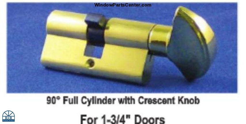 S4102 Hoppe 90 Degree Full Cylinder with Crescent Knob For 1 3/4 Inch Doors