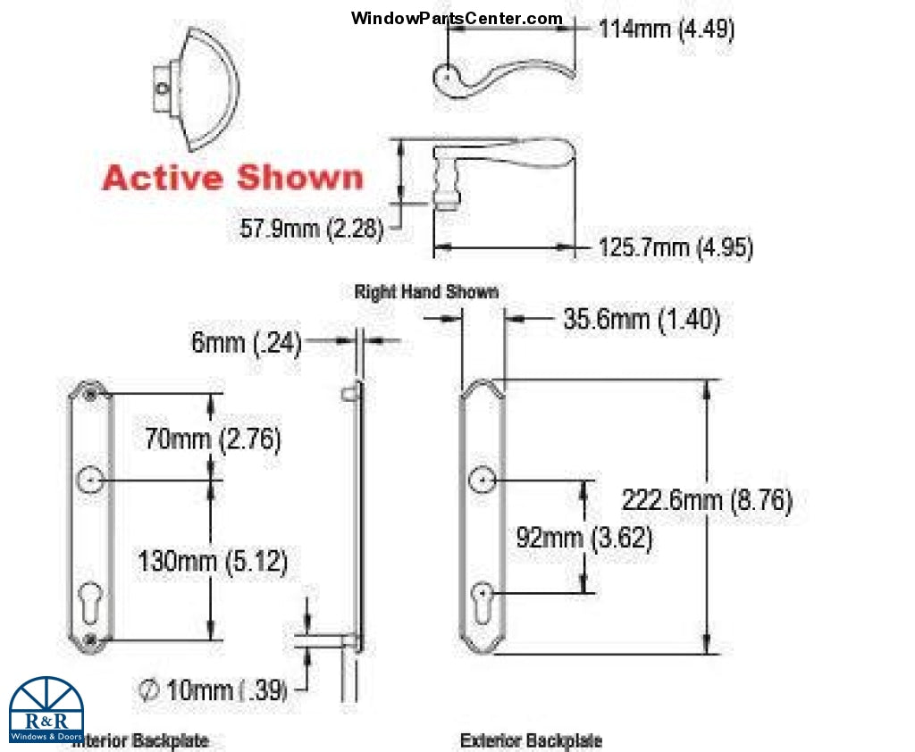 S4200D Dummy Hoppe Munchen Series M112Pl/374N Swinging Door Handle