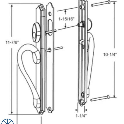 S4201 Ashland Inspirations Sliding Patio Door handle Sets Used by Marvin Integrity, Comfort Line FiberFrame, Therma Tru and Kobe & Kolbe