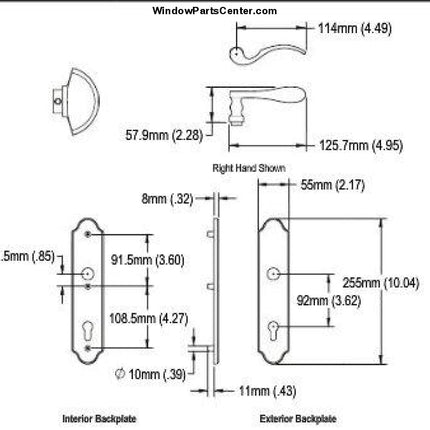 S4300AC Active - With Cylinder- Hoppe Munchen Series M112Pl/3965N- Swinging Door Handle Sets