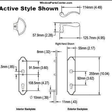 S4300AC Active - With Cylinder- Hoppe Munchen Series M112Pl/3965N- Swinging Door Handle Sets