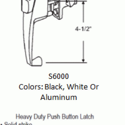 S6000 Heavy Duty Screen Door Handle Push Button Latch Parts