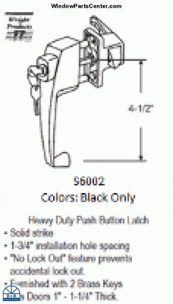 Screen Handle Heavy Duty Push Button Latch with Key - Wright Product