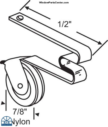S6004 PATIO SCREEN DOOR ROLLER ASSEMBLY 7/8 INCH NYLON - PACK OF 2