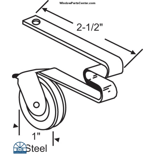 S6007 Patio Screen Door Roller Assembly 1 Inch Steel- Pack Of 2 Screen Parts