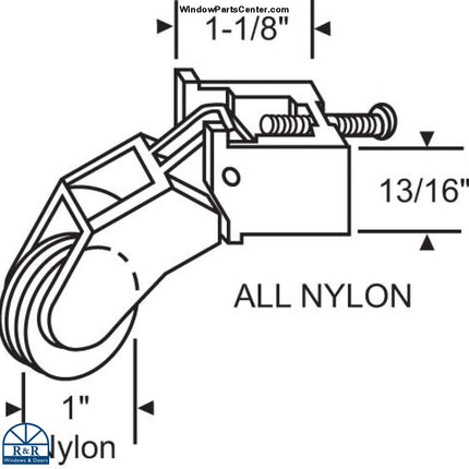 Peachtree Screen Roller PSR 83 Nylon 1 inch wheel part number 10-394