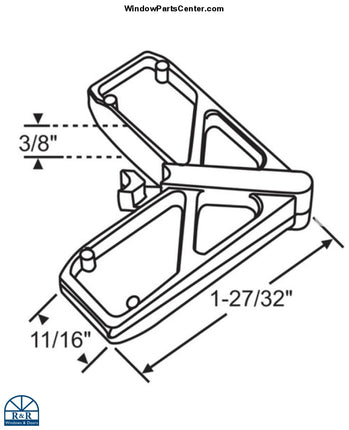 S Outside Plastic Mitered ScreenCorner for 1 inch Frame  part number 90-503w
