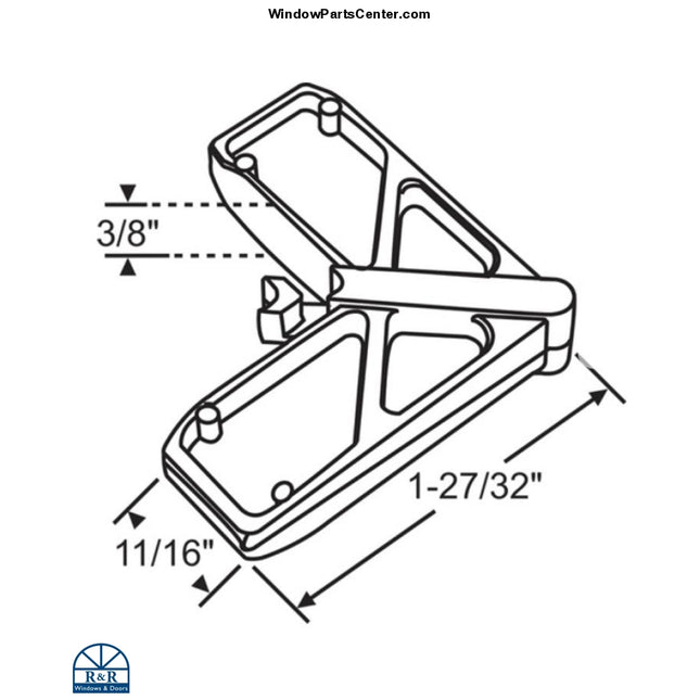 S Outside Plastic Mitered ScreenCorner for 1 inch Frame  part number 90-503w
