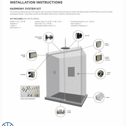 S800 - Brixwell 22-268Bnk And 22-268Bch Gliding Shower Door System