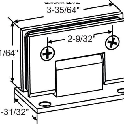 S801 Brixwell 22-244BCH and 22-224BNK Solid Brass Shower Hinge Square Stand Bull-Back Plate